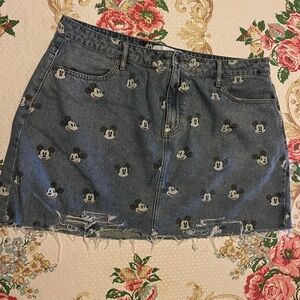 Disney Blue Mini Pencil Skirt Casual